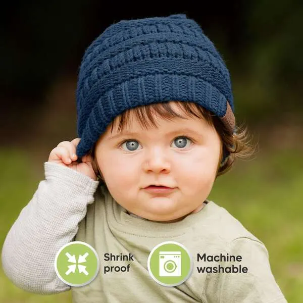 KeaBabies 3-Pack WARMZY Baby Beanies, Rhythm