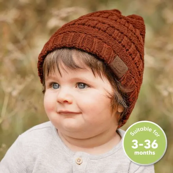 KeaBabies 3-Pack WARMZY Baby Beanies, Rhythm