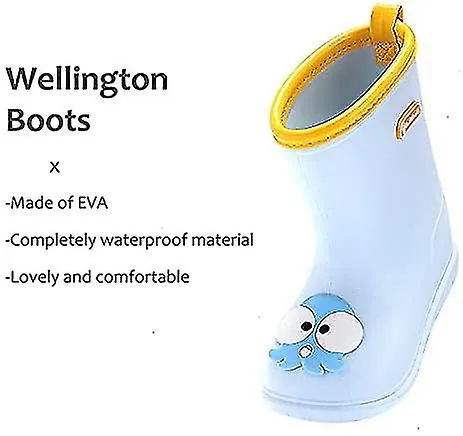 Kids Rain Boots | Blue Wellington Boots for Boys and Girls | Lightweight and Waterproof