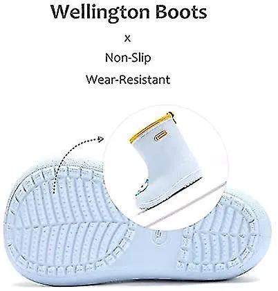 Kids Rain Boots | Blue Wellington Boots for Boys and Girls | Lightweight and Waterproof