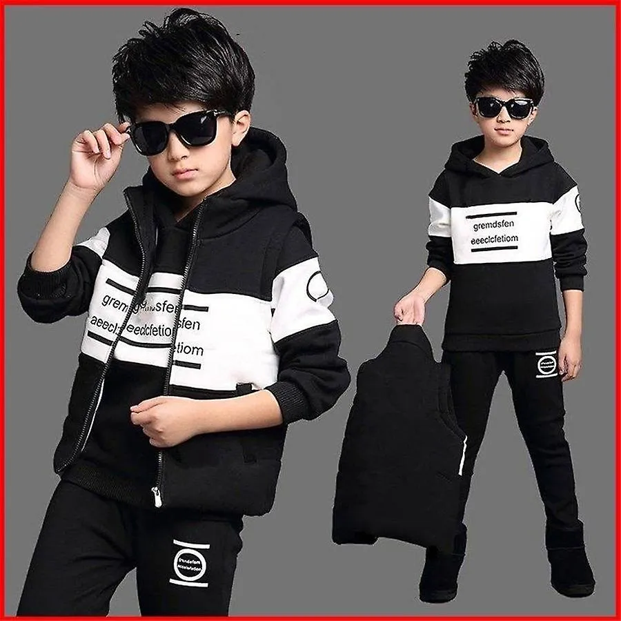 Kids Sports Suit Clothing - Letter Vest, Hoodies, and Pants Tracksuit for Warm Sports Clothing, 3ps Sport Suit