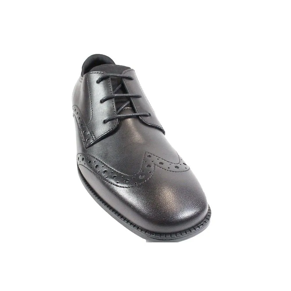 Kids Start-Rite Tailor Black Leather Boys Lace Up Brogue School Shoes