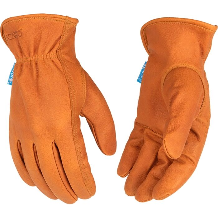 Kinco HydroFlector Water-Resistant Premium Grain Buffalo Driver Gloves in Rust