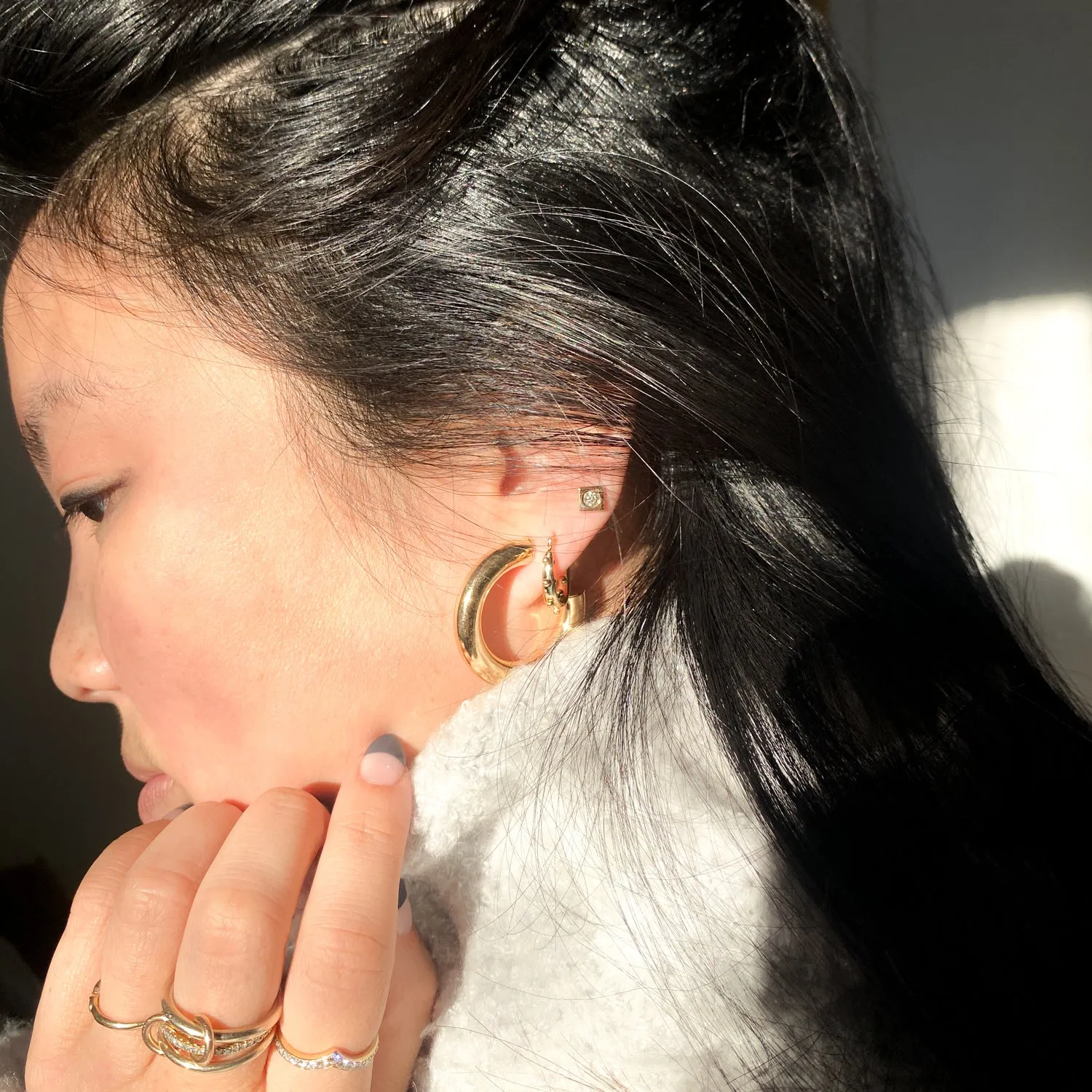 Lab-Created Diamond Rain Earrings