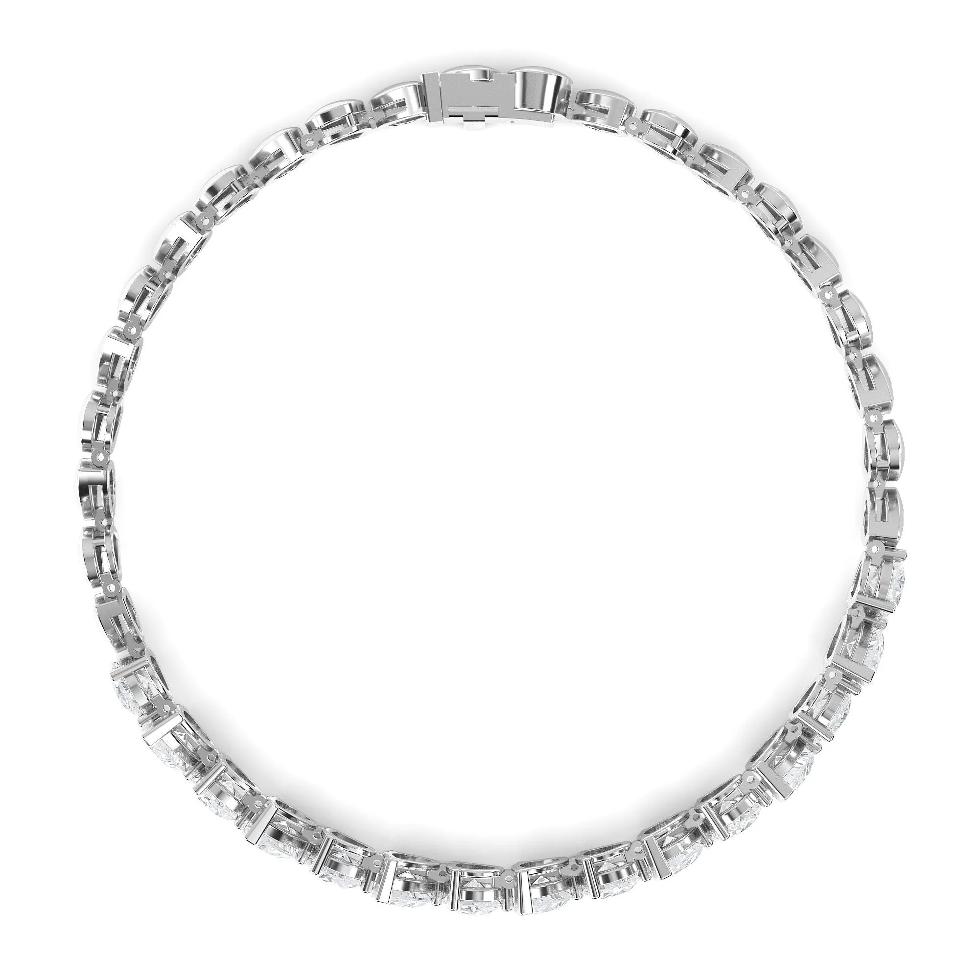 Lab Grown Diamond Pear Shapes Tennis Bracelet - 14k White Gold, 8.00ct