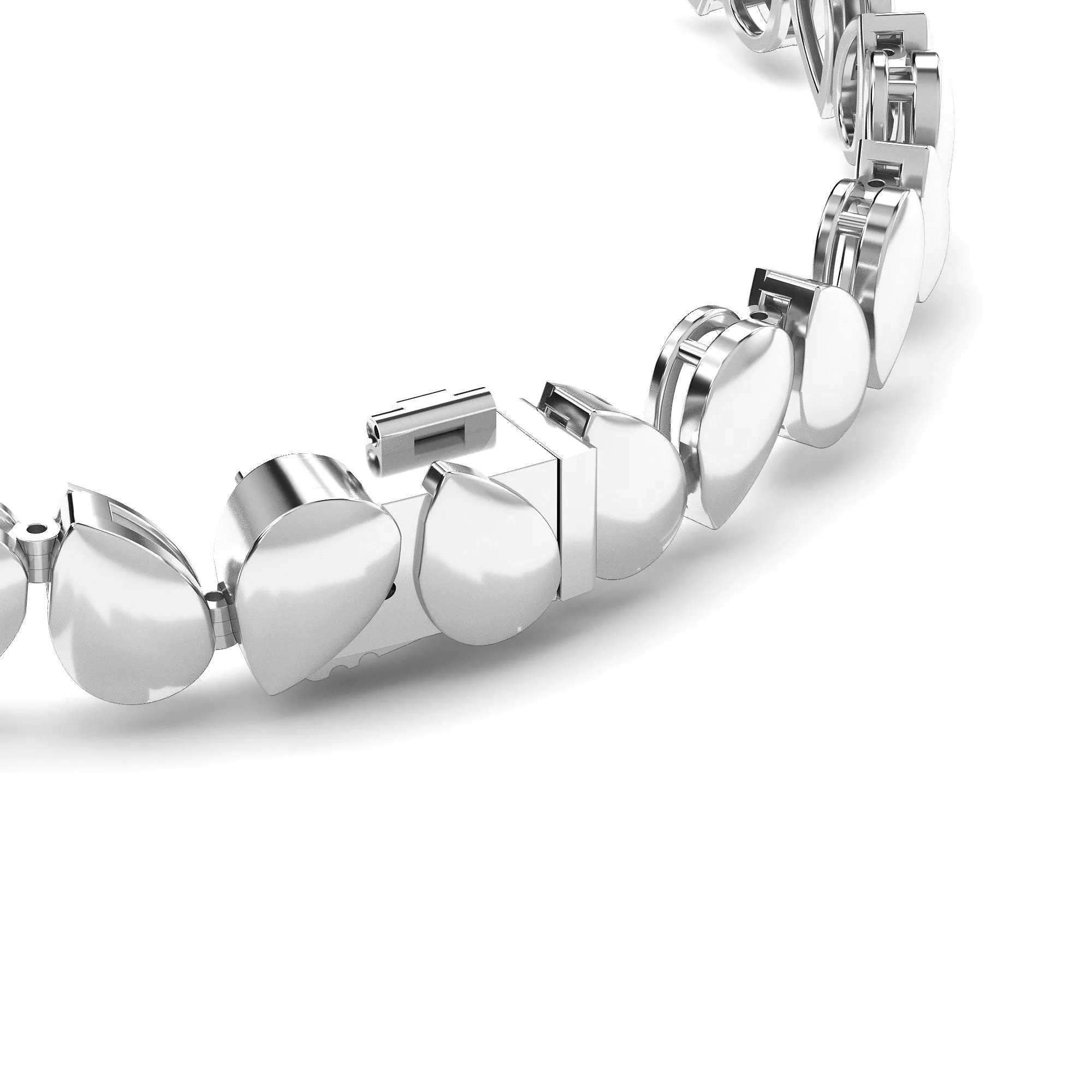 Lab Grown Diamond Pear Shapes Tennis Bracelet - 14k White Gold, 8.00ct