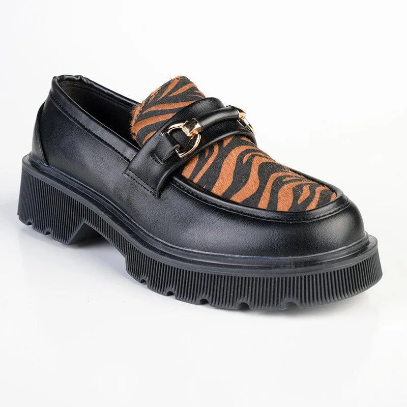 Madison Eloise Brogue Black/Tiger