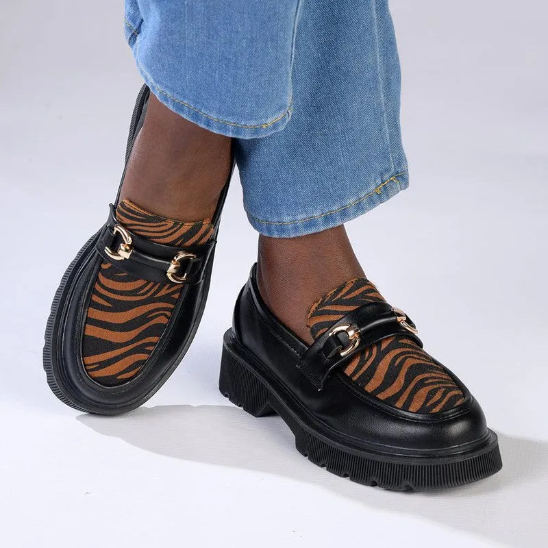 Madison Eloise Brogue Black/Tiger