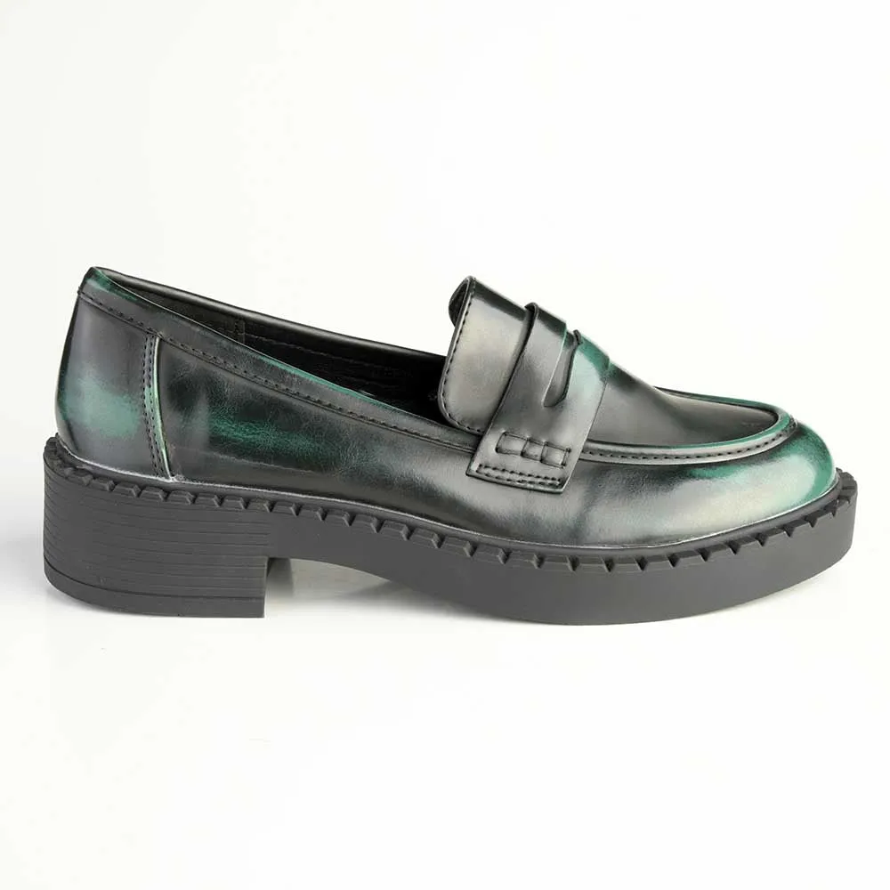 Madison Pia Emerald Green Slip On Brogue