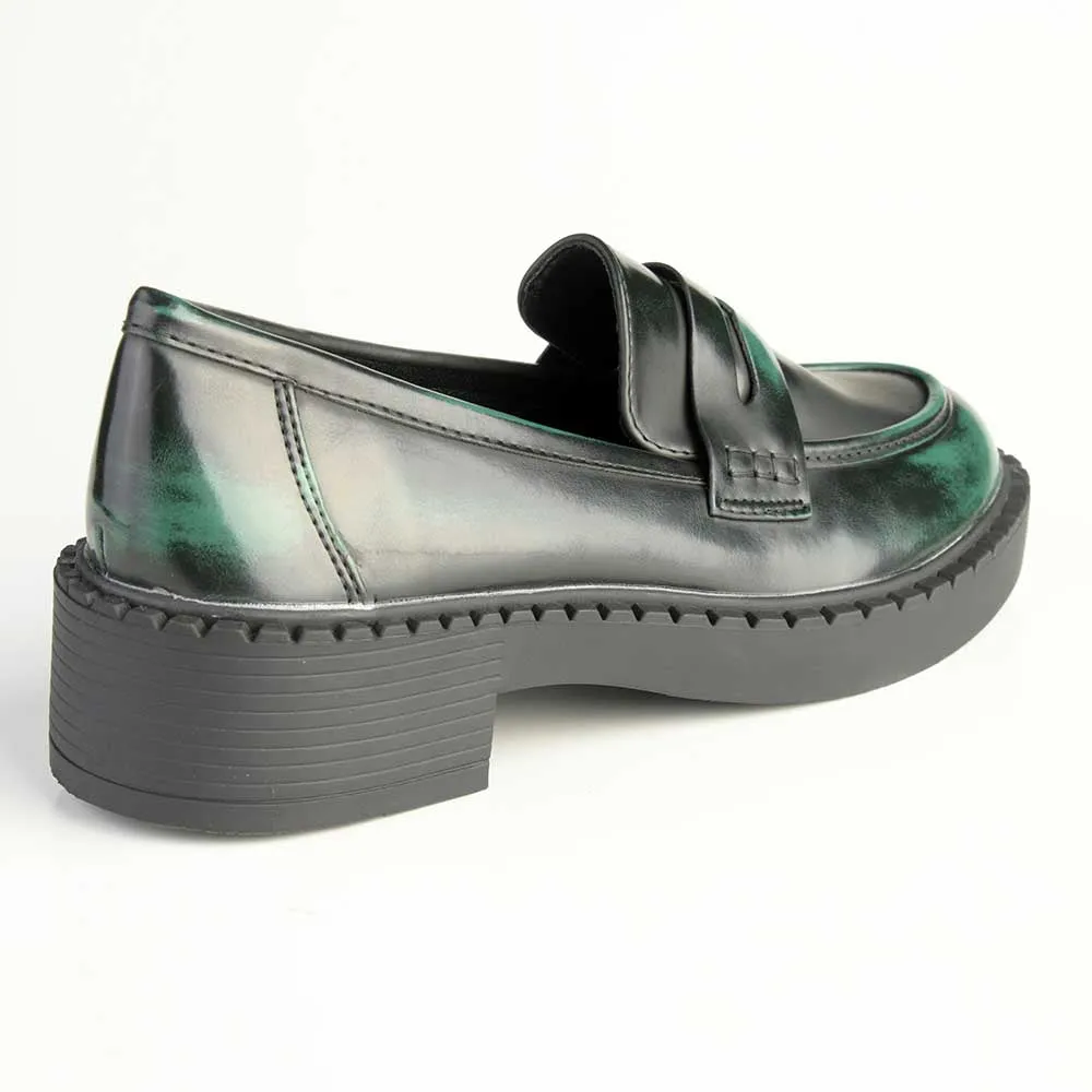 Madison Pia Emerald Green Slip On Brogue