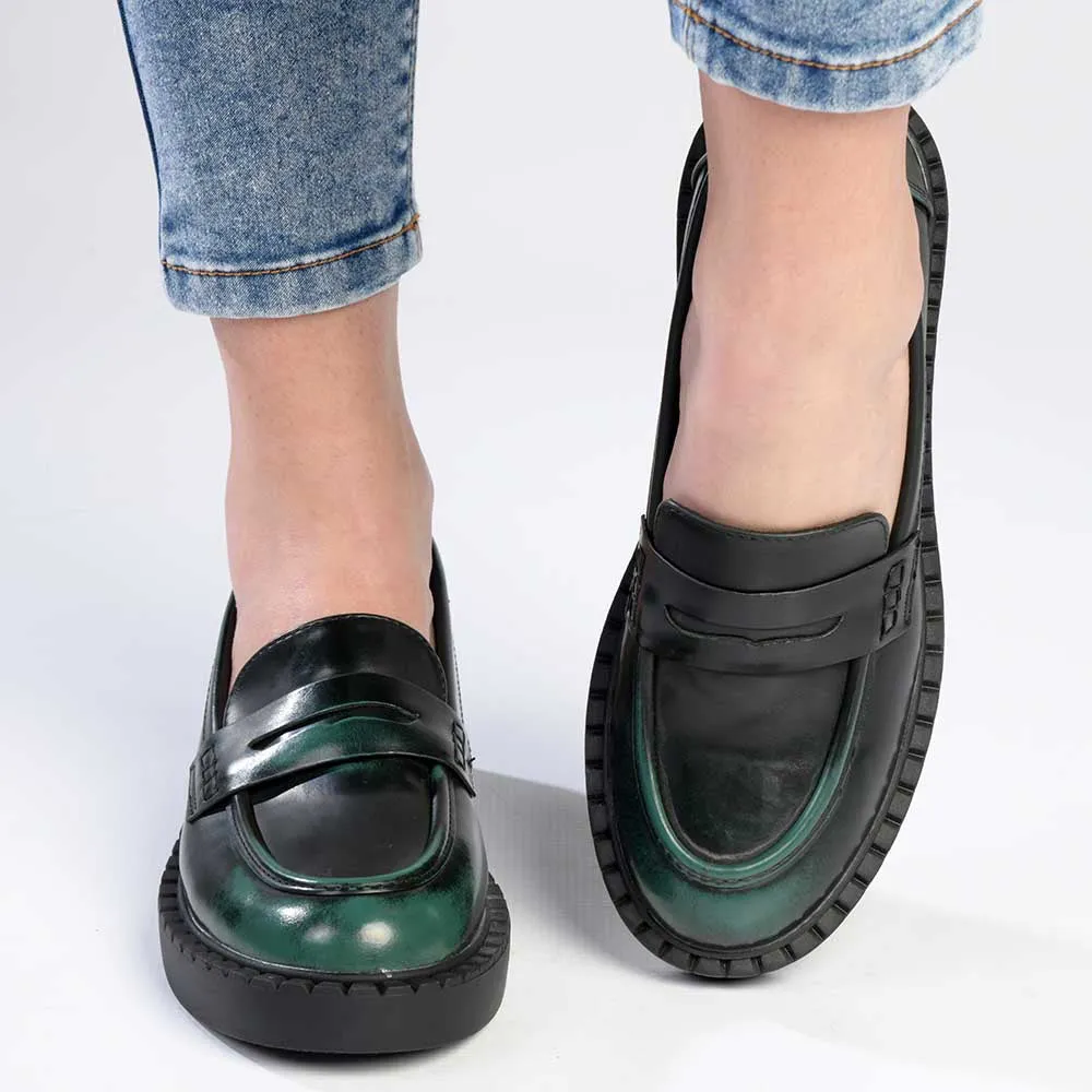 Madison Pia Emerald Green Slip On Brogue