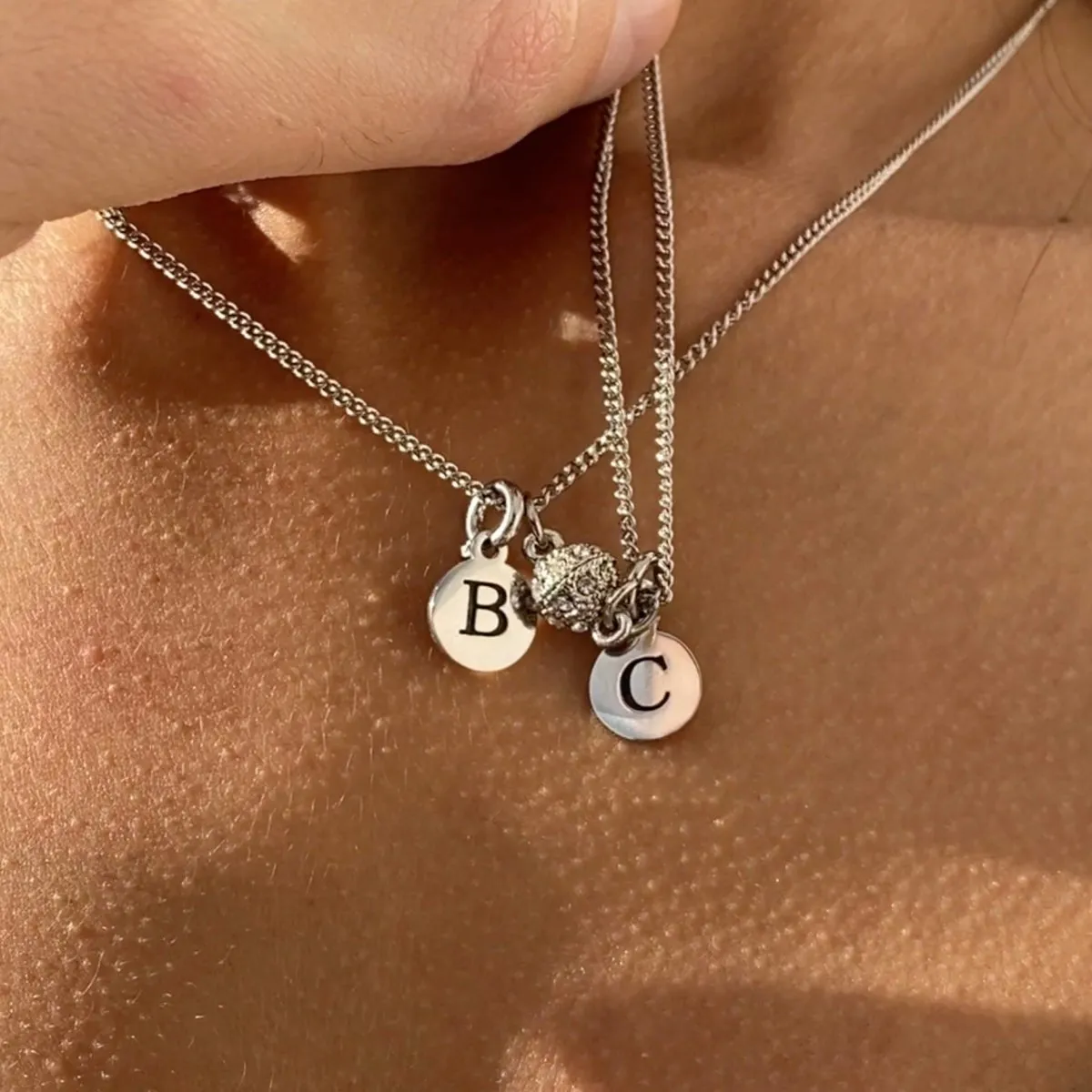 Magnetic Couple Necklaces with Custom Initial Letters