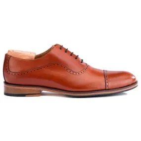 Mahogany Oxford Shoes - Leather Outsole - Rubber Pad - Corby Patin