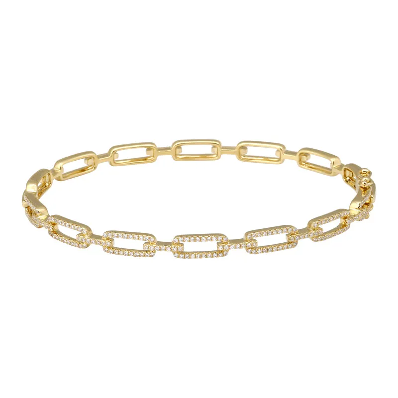 Mandy Diamond Bracelet with Rectangular Link