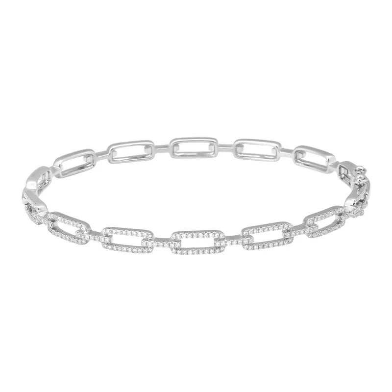 Mandy Diamond Bracelet with Rectangular Link