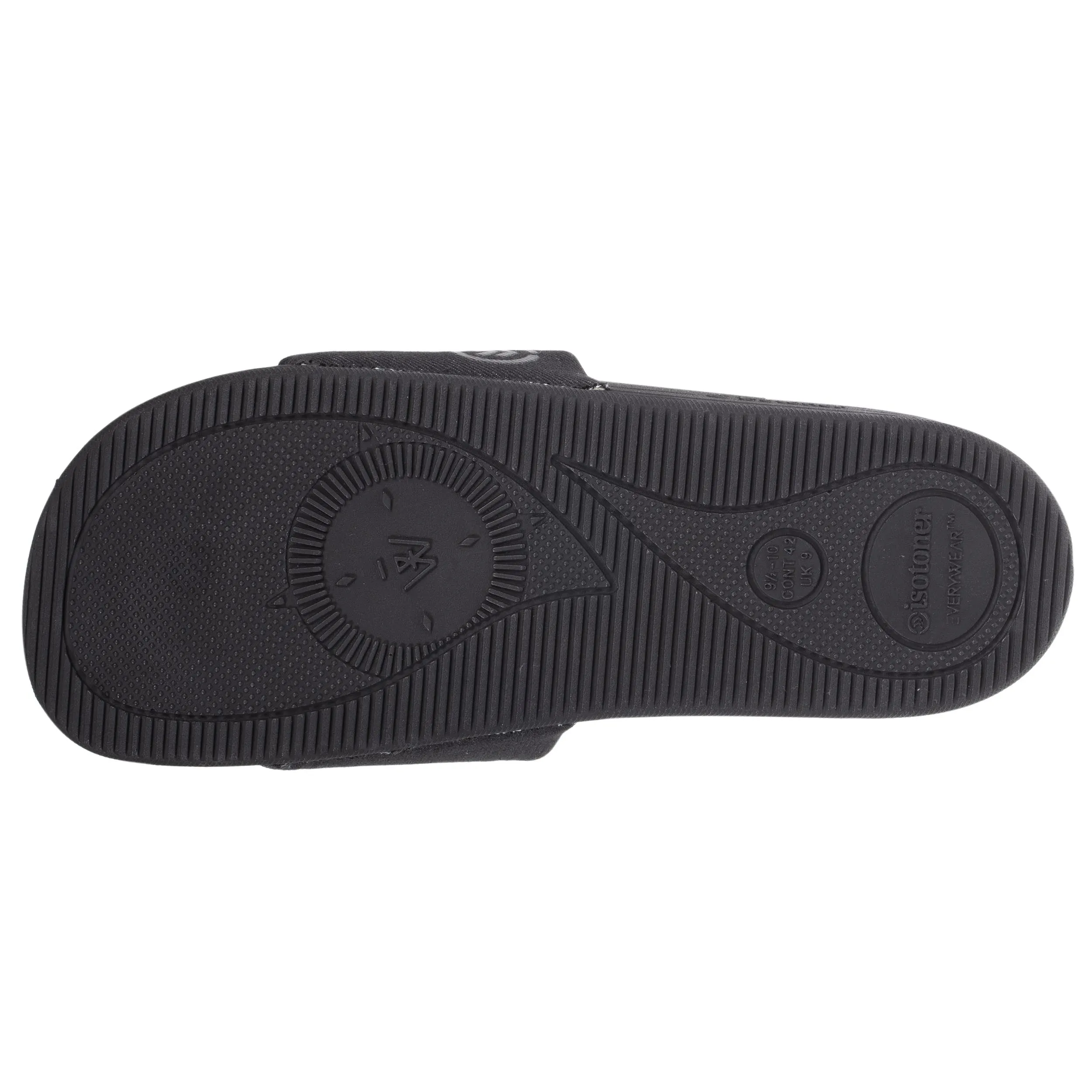 Men's black flip-flops with headband