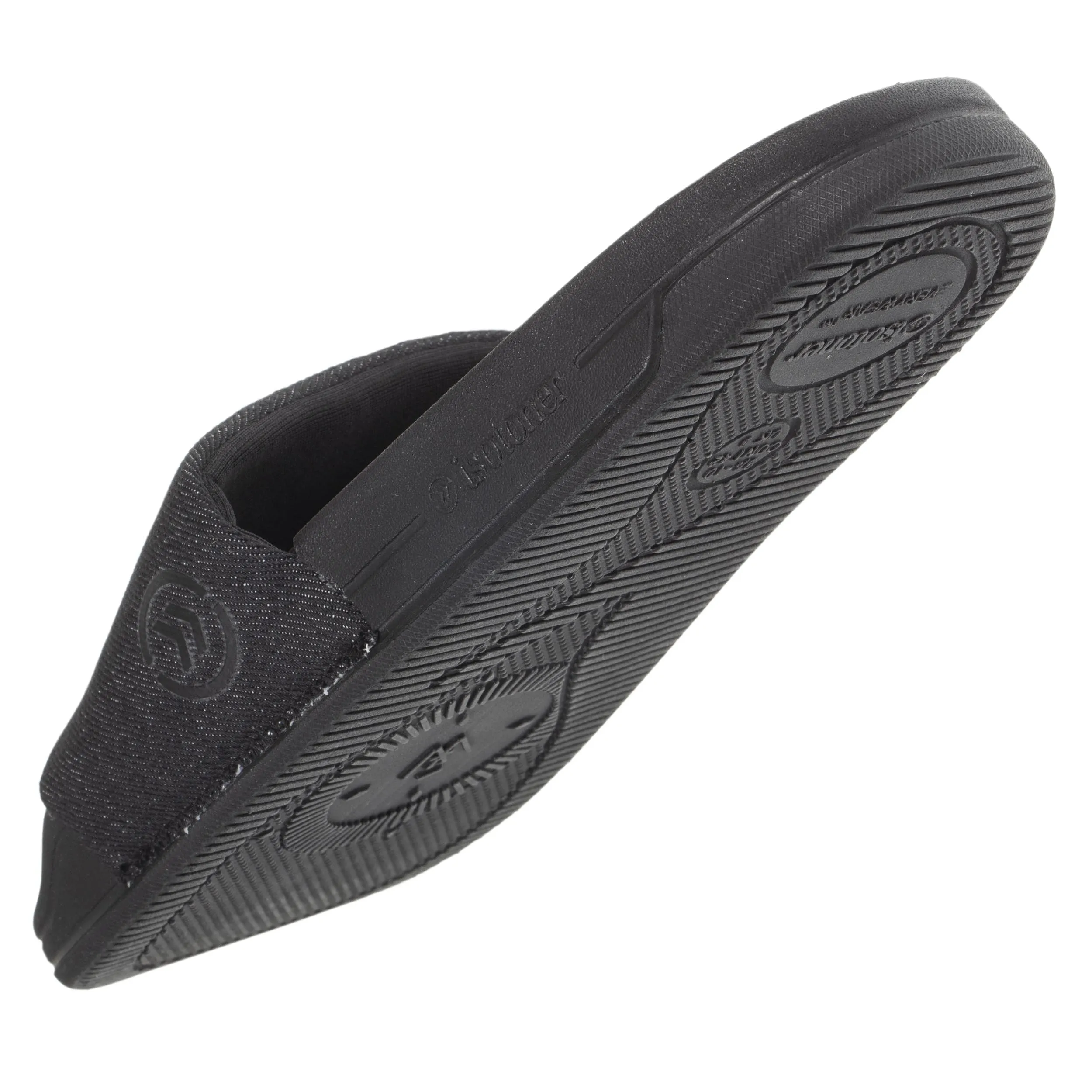 Men's black flip-flops with headband