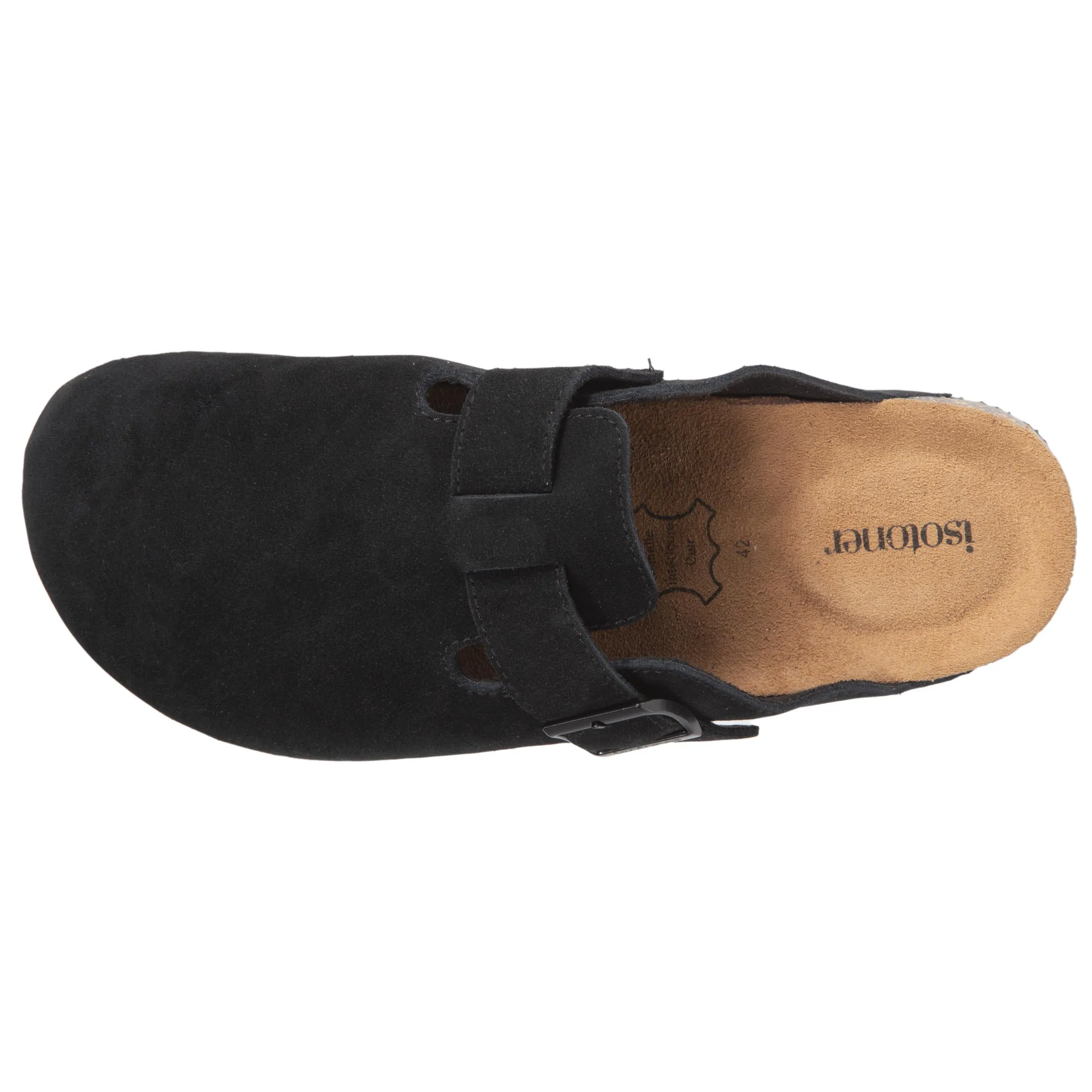 Men's Black Leather Slippers Mules