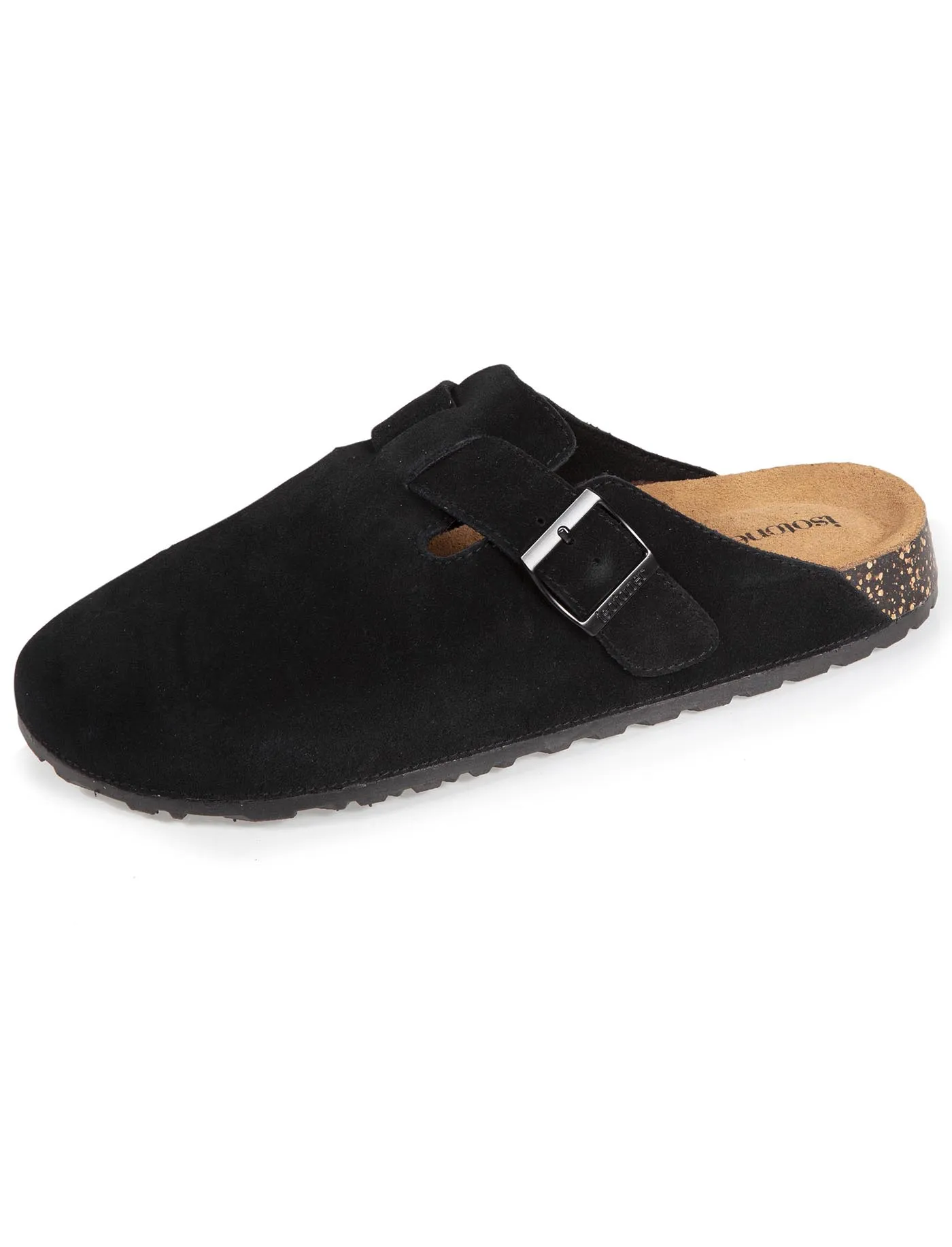 Men's Black Leather Slippers Mules