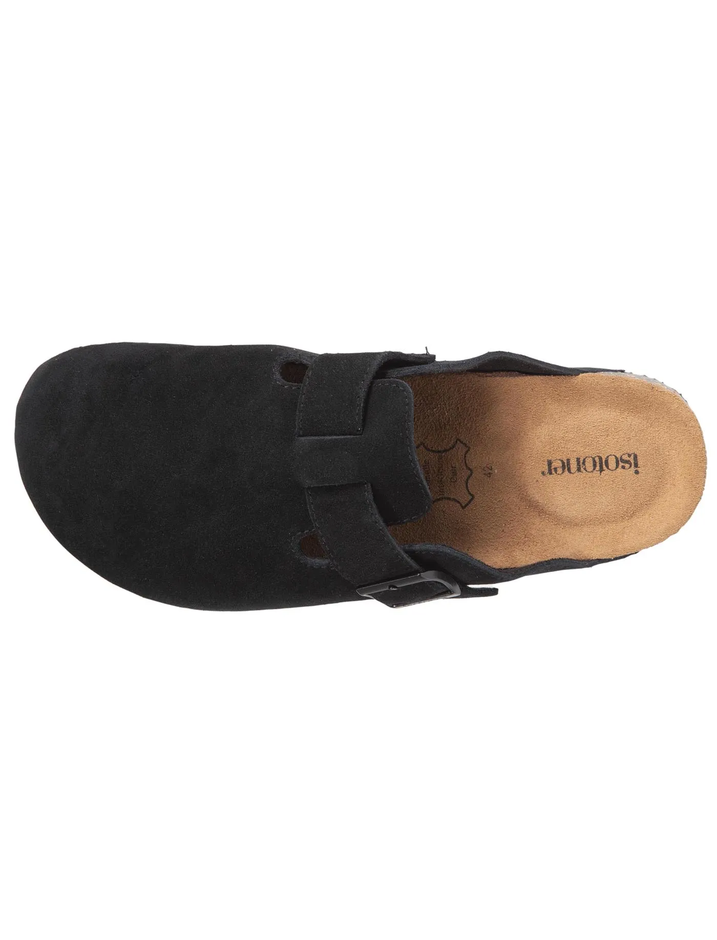 Men's Black Leather Slippers Mules