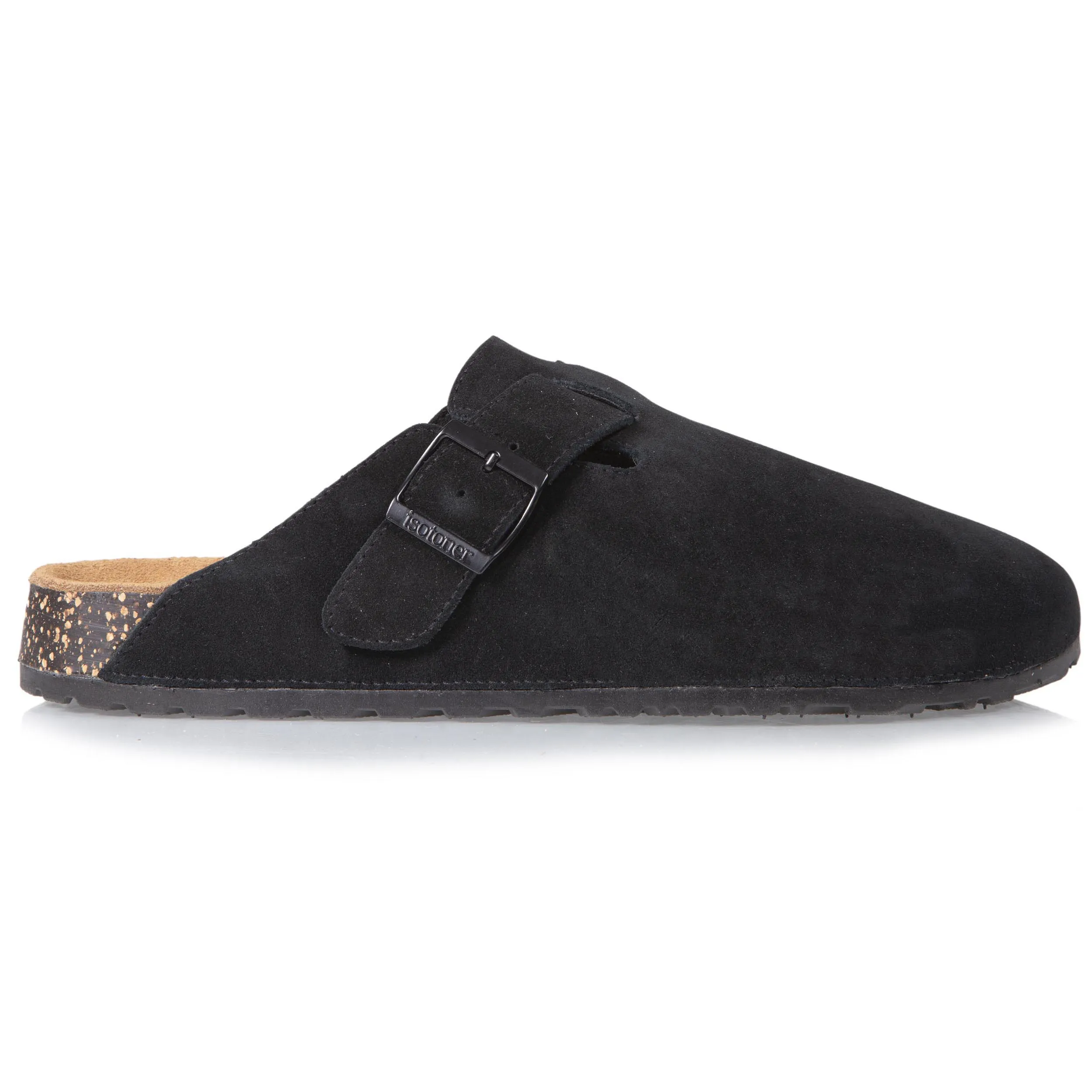 Men's Black Leather Slippers Mules