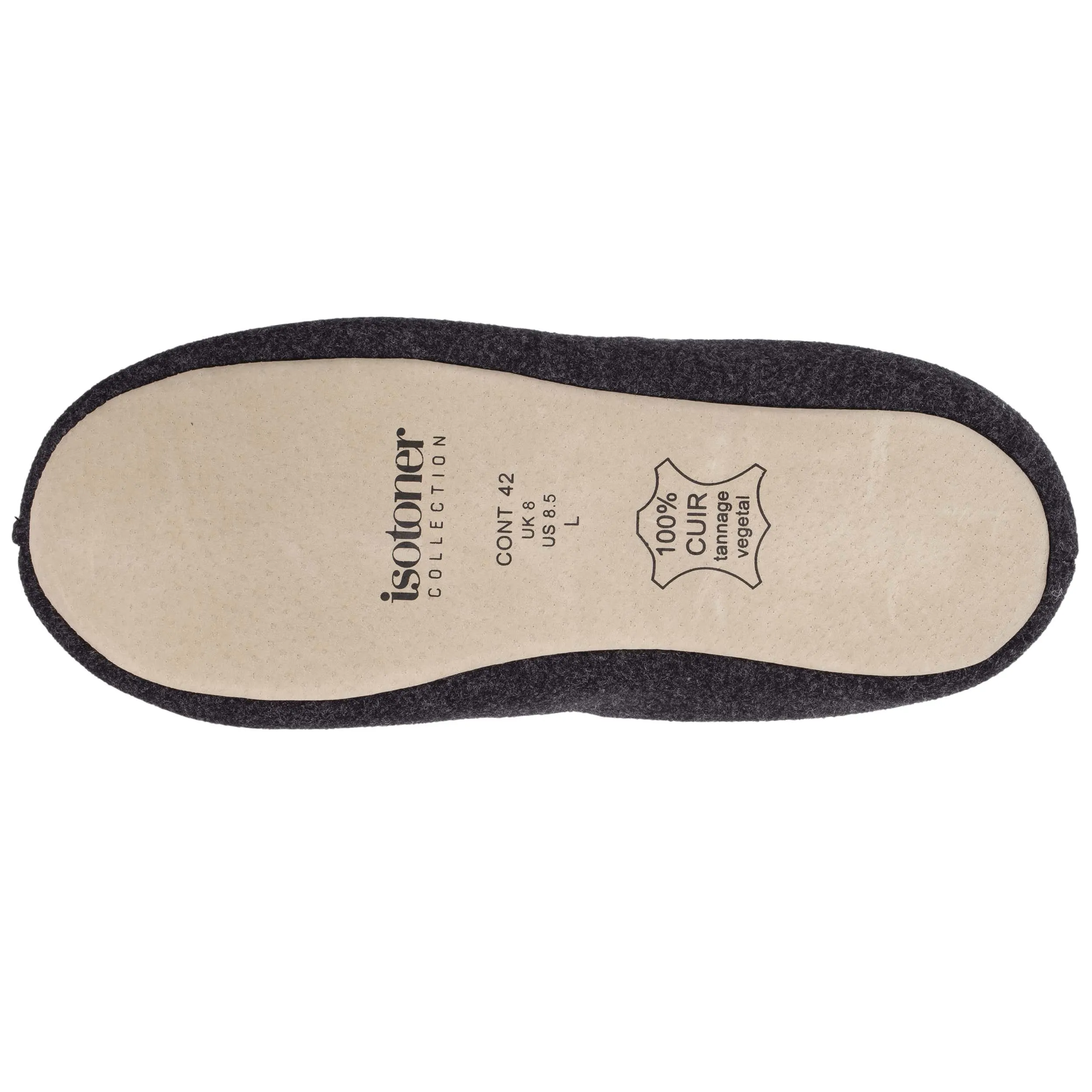 Men's Navy Melange Felt Slippers