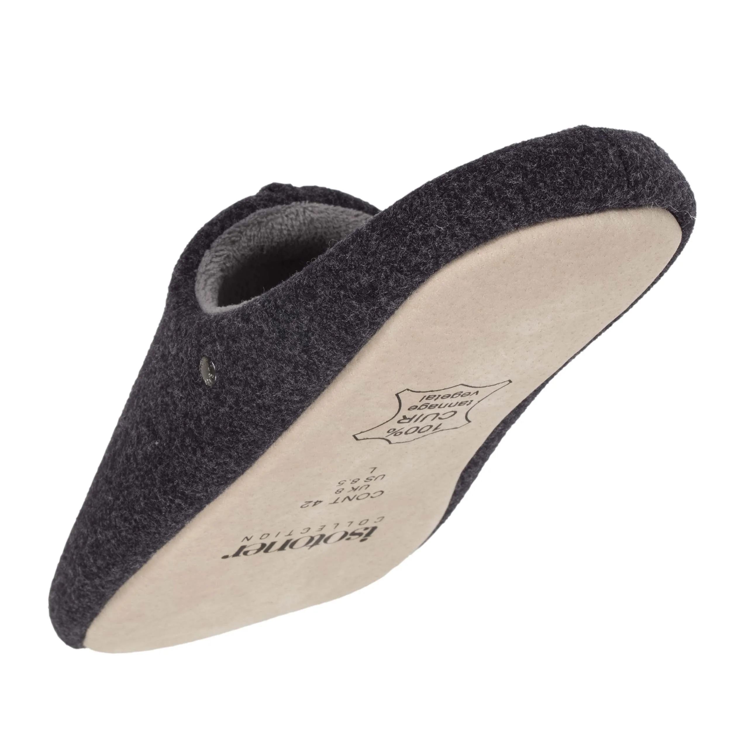 Men's Navy Melange Felt Slippers