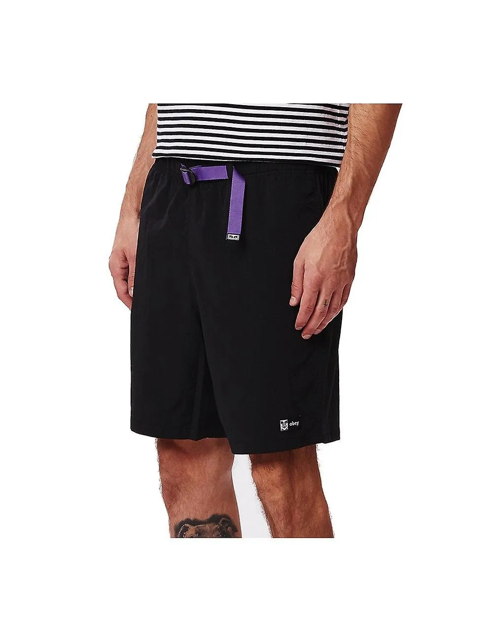 Men's Obey Track Shorts - Black