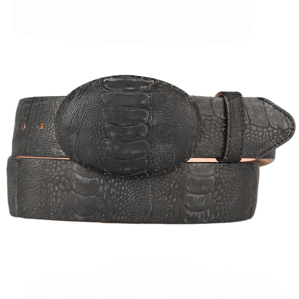 Men's Ostrich Leg Grasso Western Belts