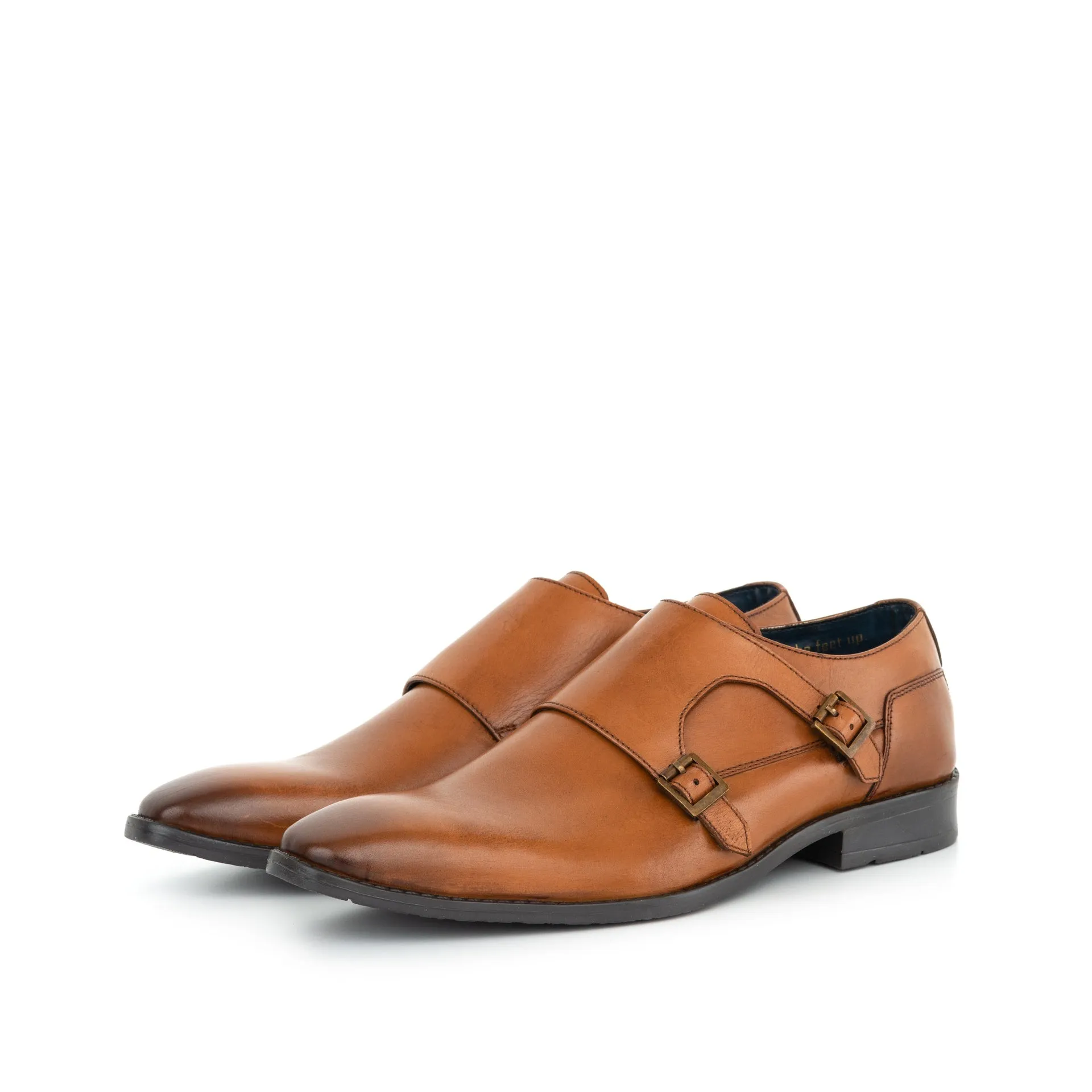 Men's Tan Monk Strap Shoes