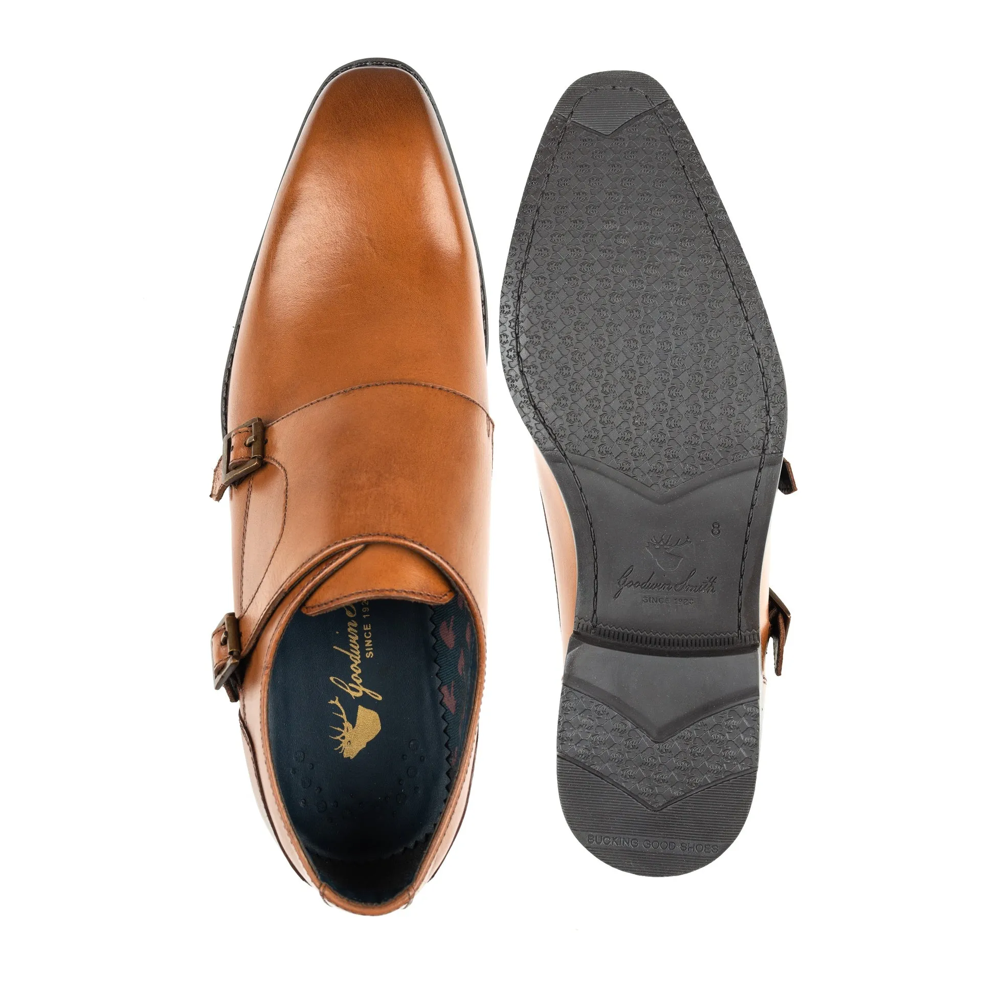 Men's Tan Monk Strap Shoes