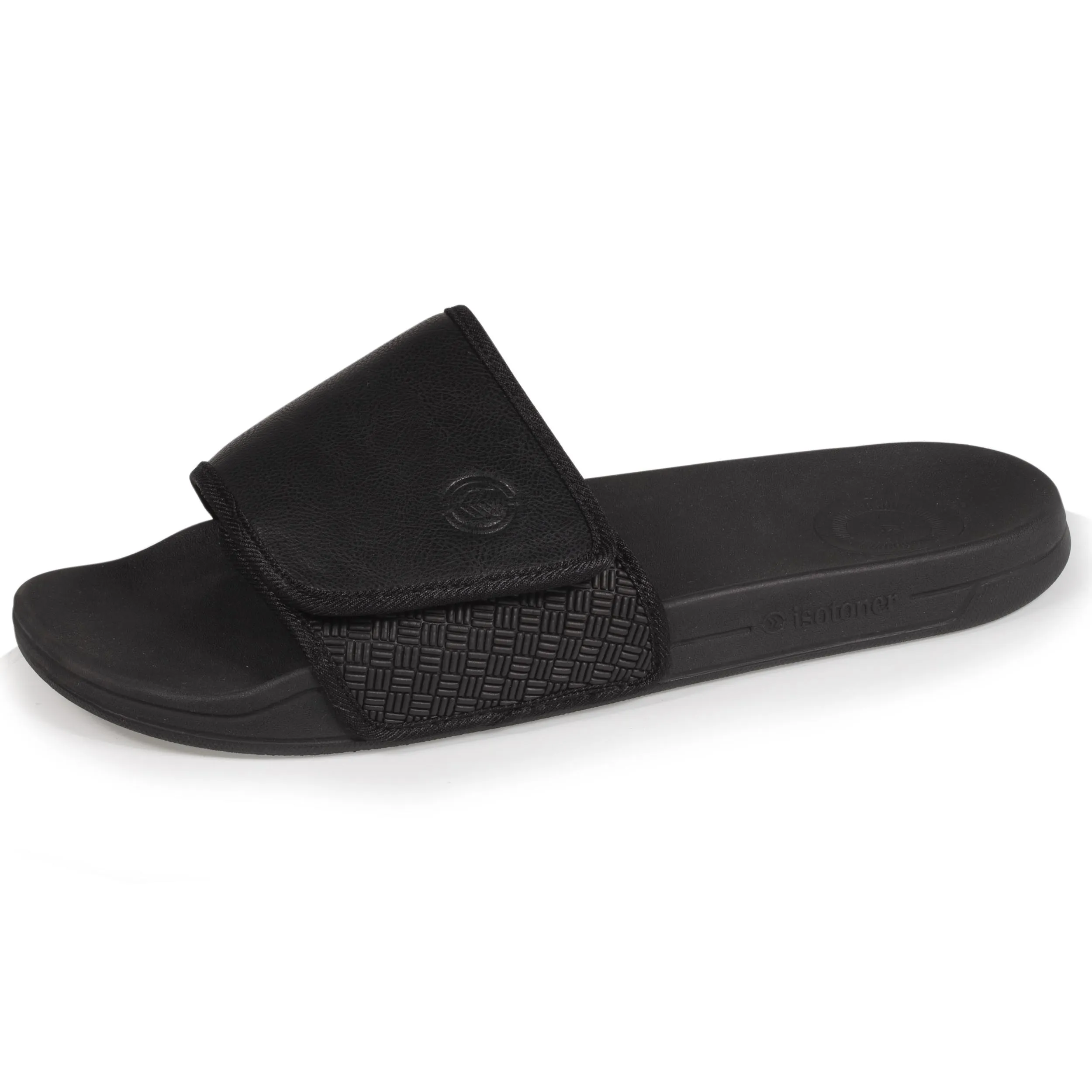 Men's velcro black mule slippers