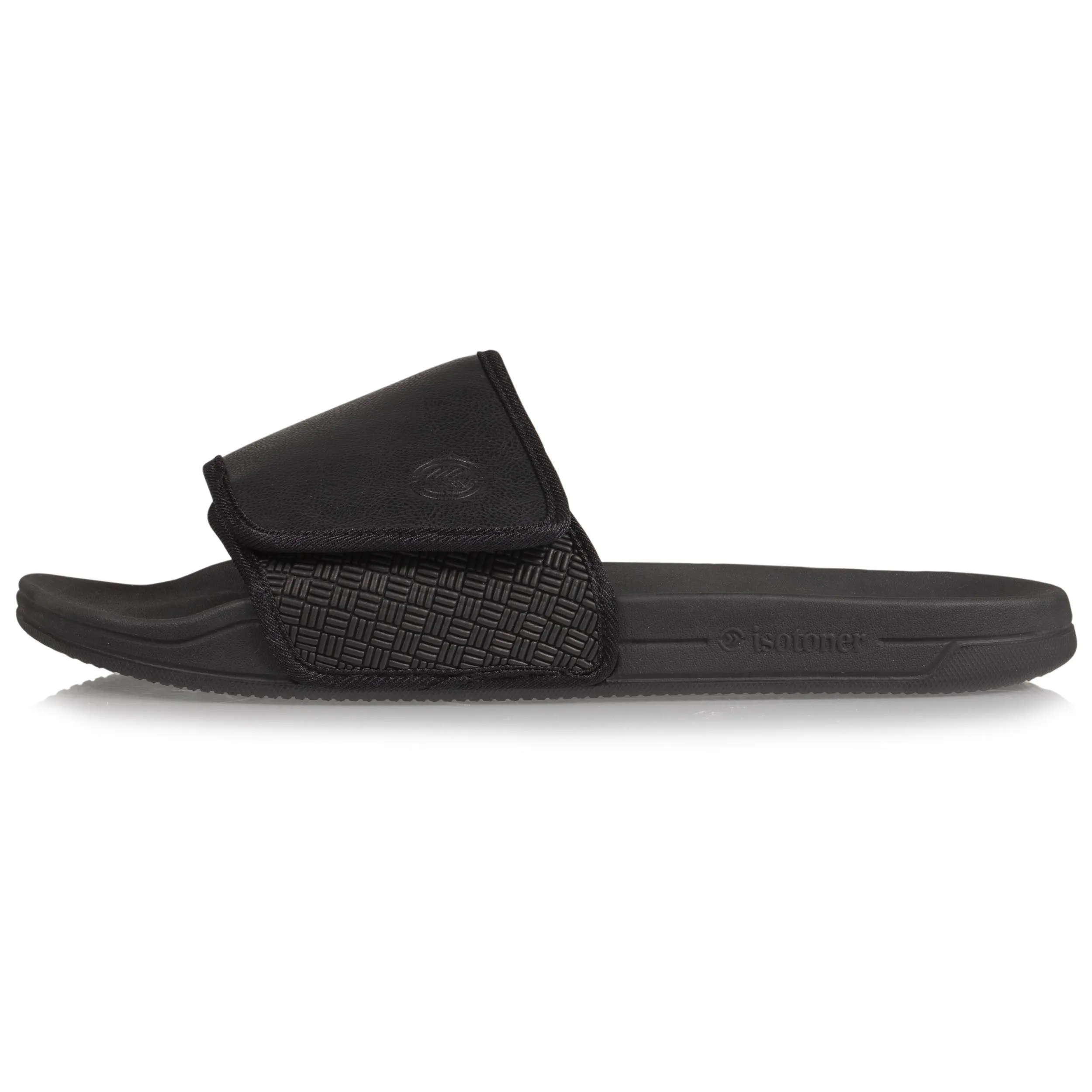 Men's velcro black mule slippers