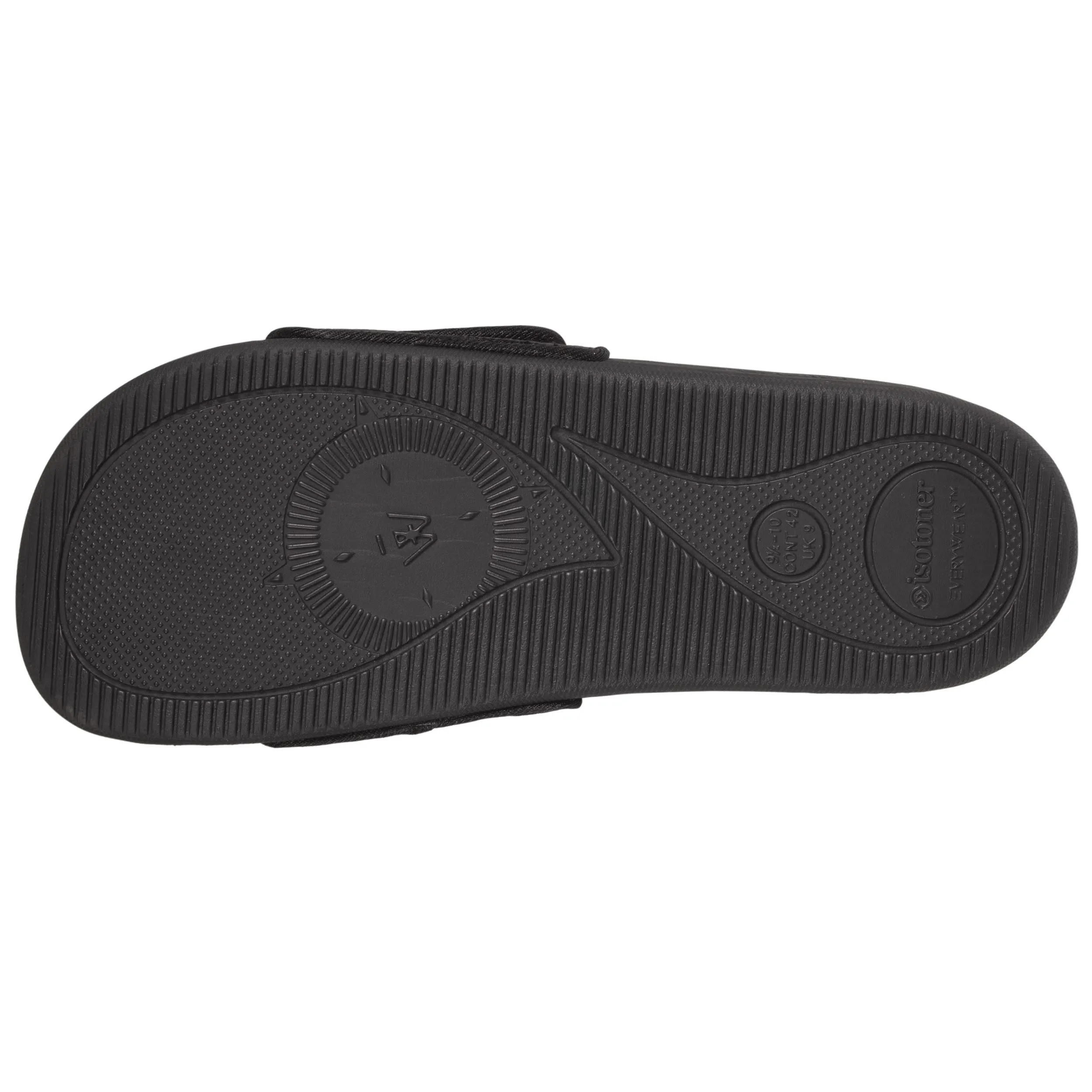 Men's velcro black mule slippers