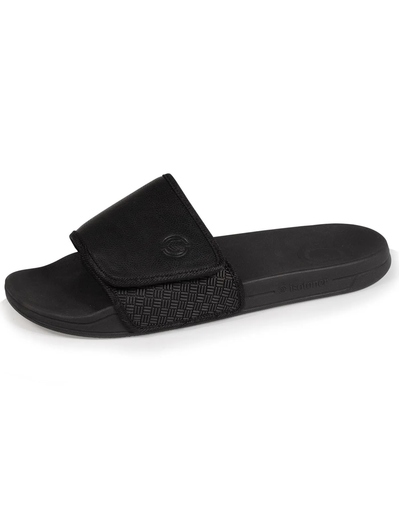 Men's velcro black mule slippers