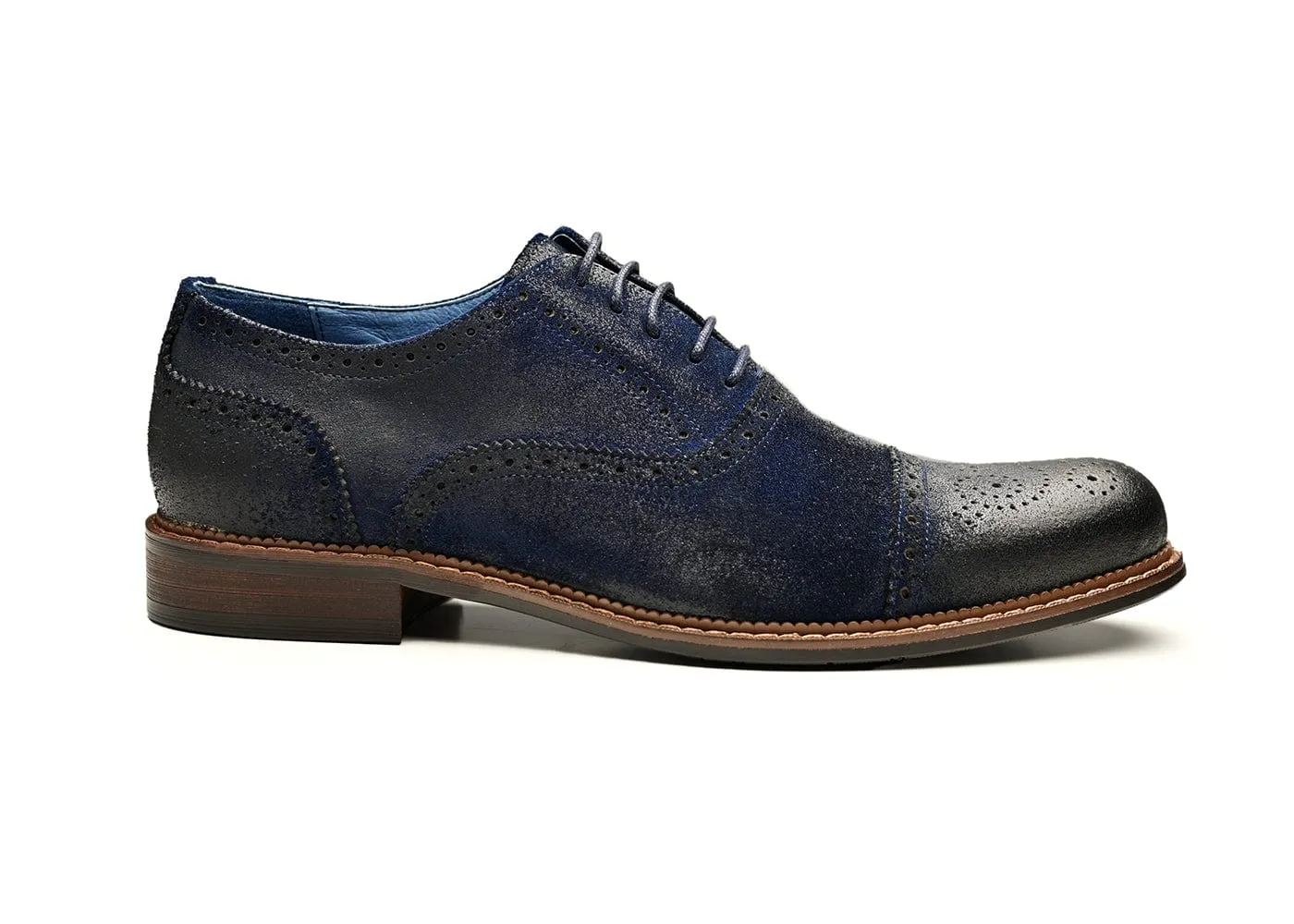 Midnight Blue Suede Oxford Shoes by IVY