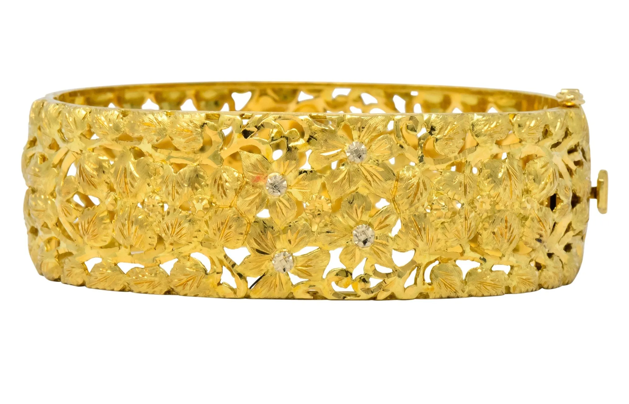 Milor 18K Gold Hinged Bangle Bracelet