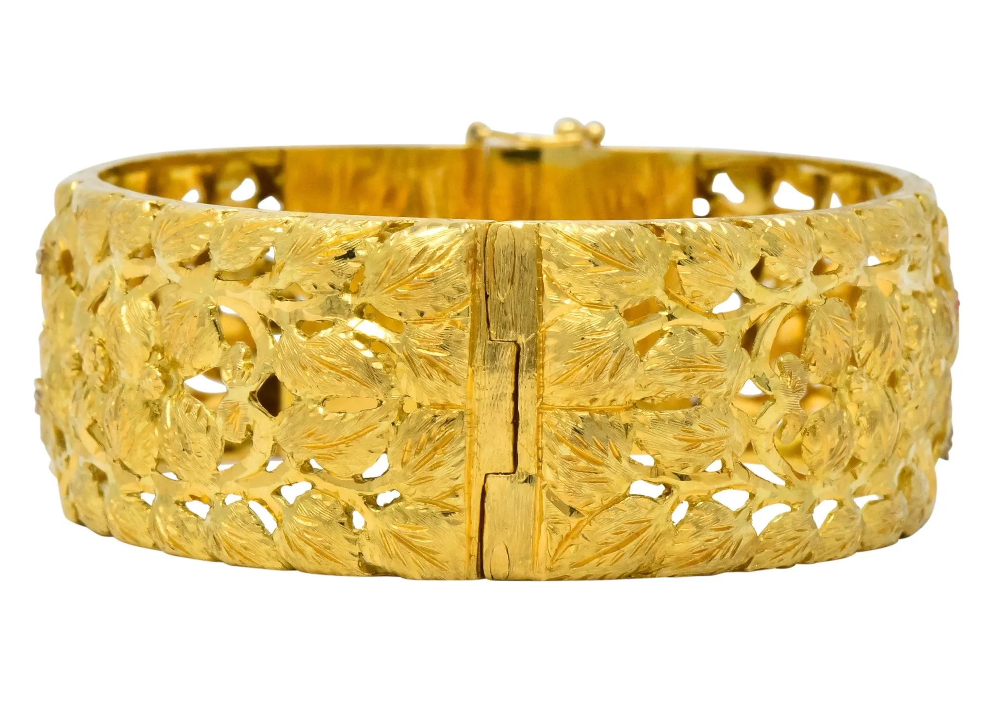 Milor 18K Gold Hinged Bangle Bracelet