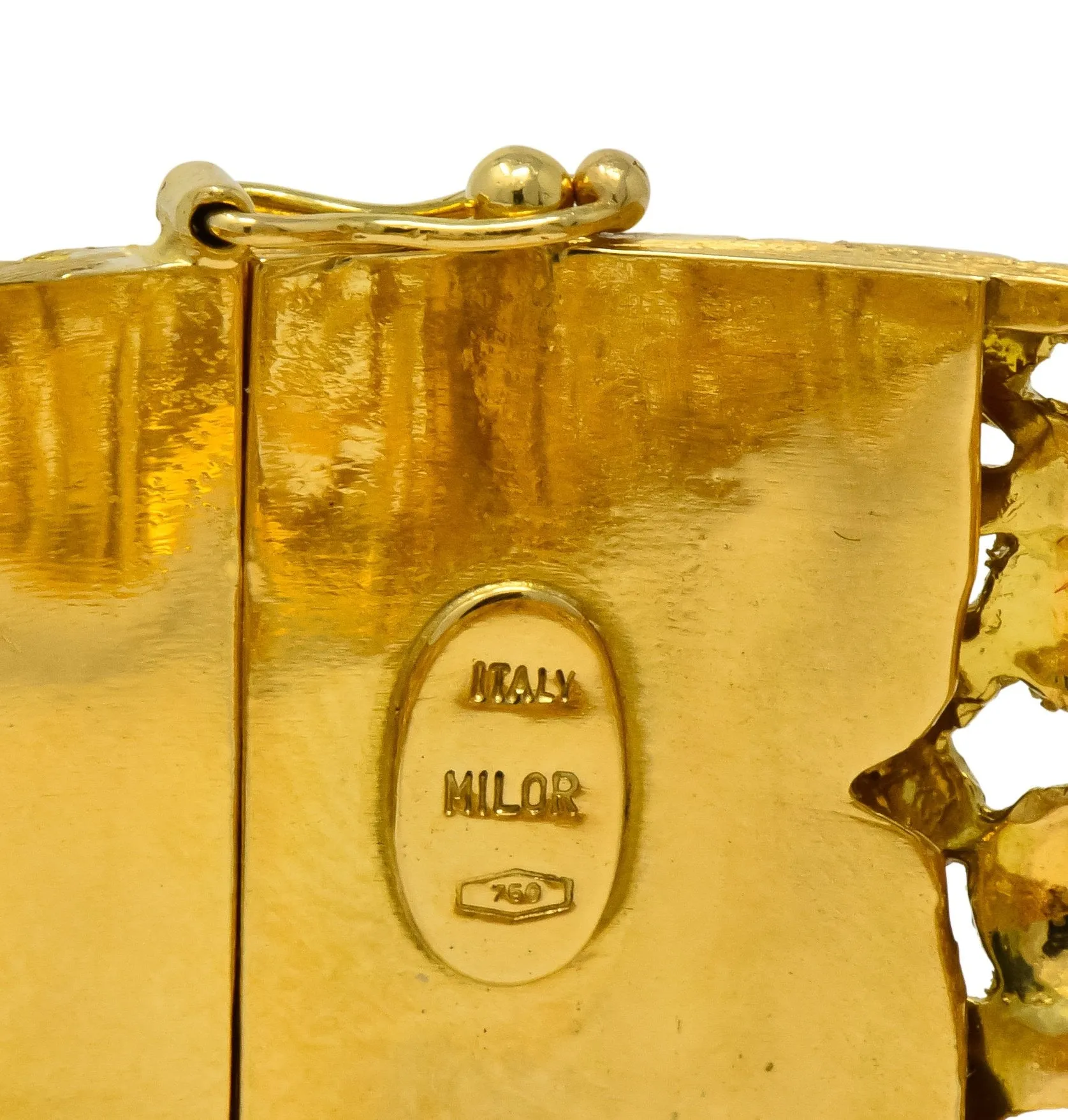 Milor 18K Gold Hinged Bangle Bracelet