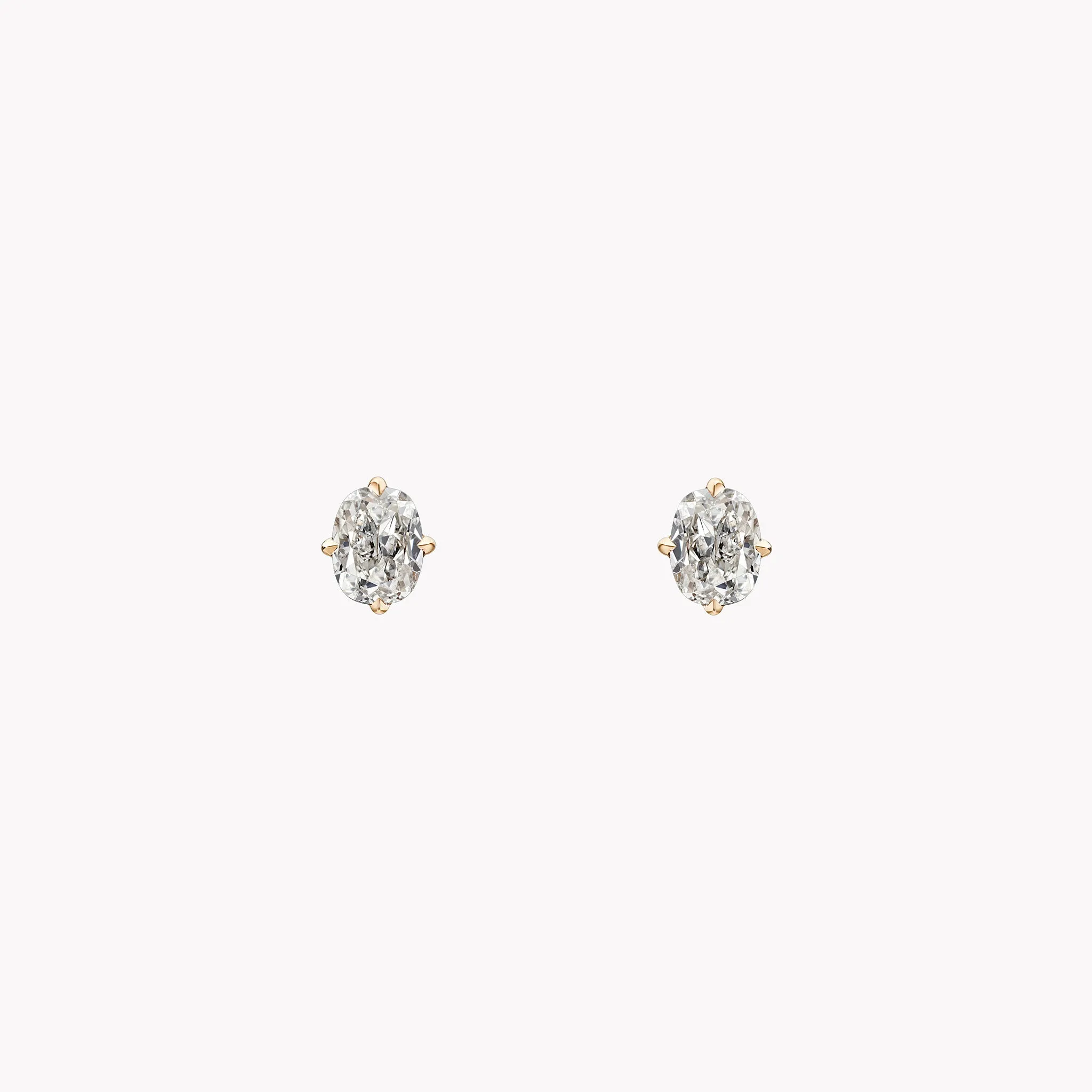 Modern Antique Cushion Diamond Stud Earrings