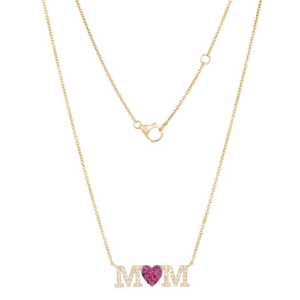 Mother's Day Ruby and Diamond Necklace