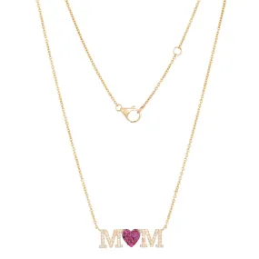 Mother's Day Ruby and Diamond Necklace