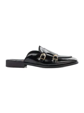 Mules Double Monk Strap - Black Patent Leather - Buy now!