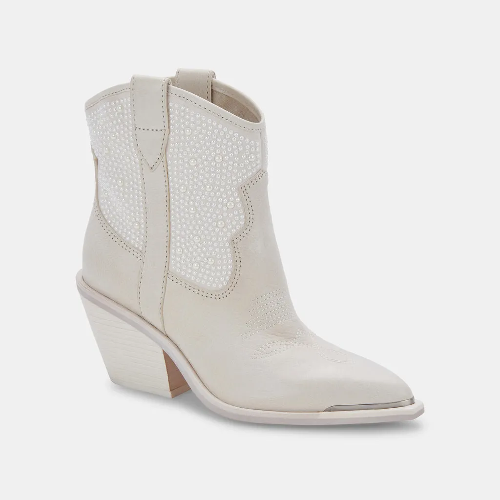 NASHE Booties Off-White Pearls | Off-White Pearls Western Boots– Dolce Vita 6872610635842