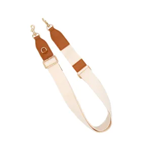 Natural Cotton/Cognac Crossbody Strap