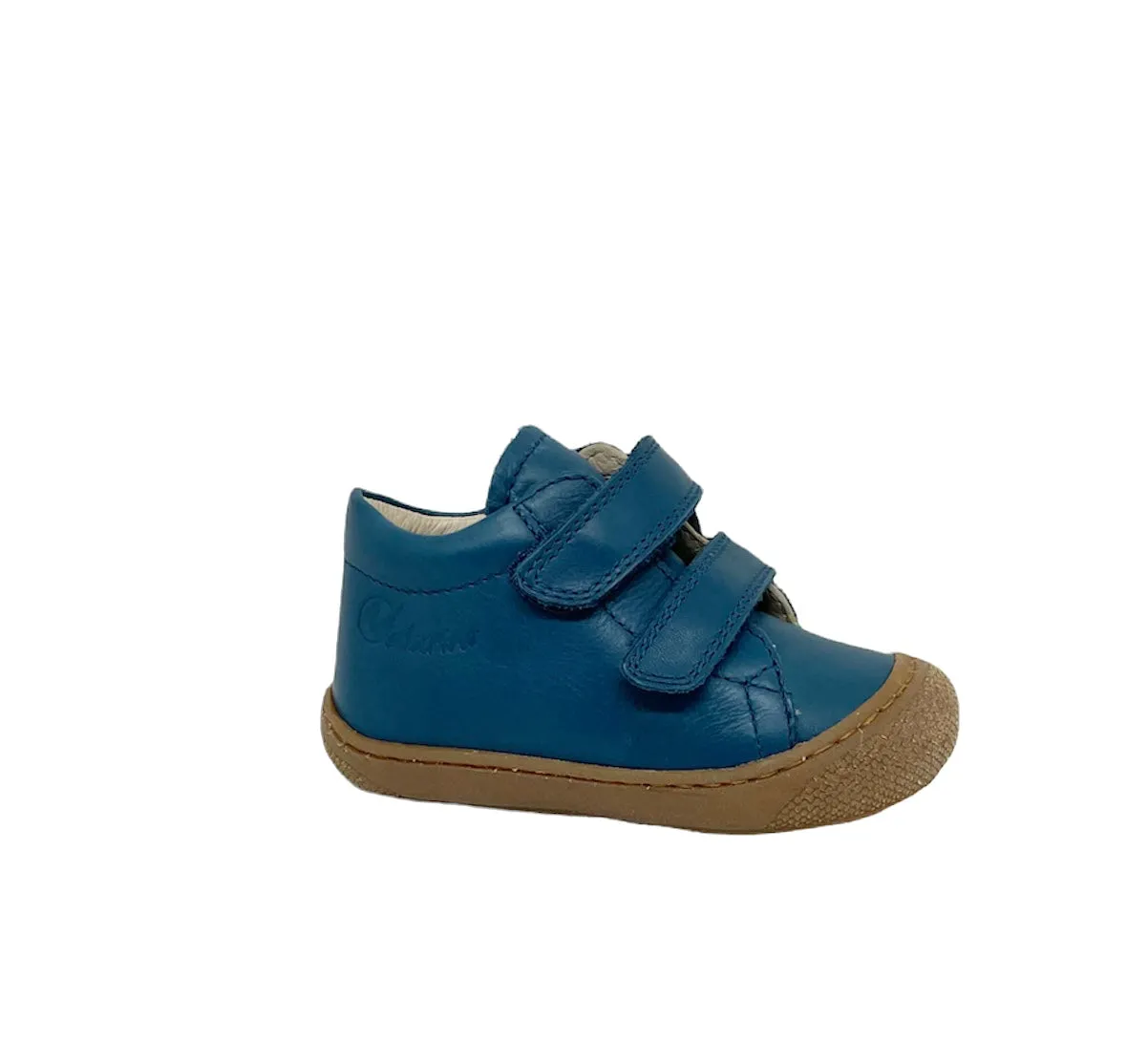 NATURINO COCOON Blue botillons with velcro fit.