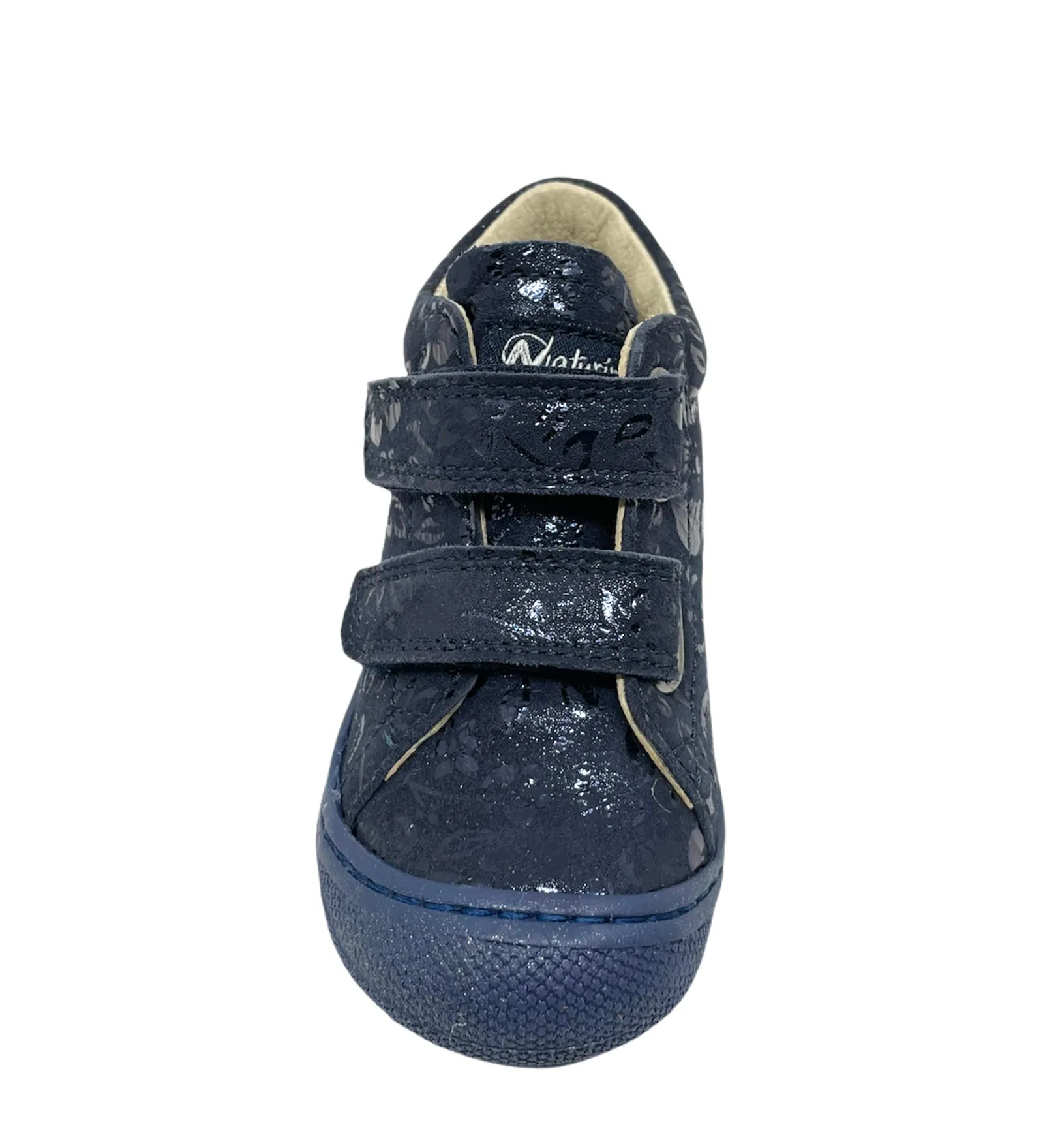 NATURINO COCOON blue flower shoes with velcro fastening