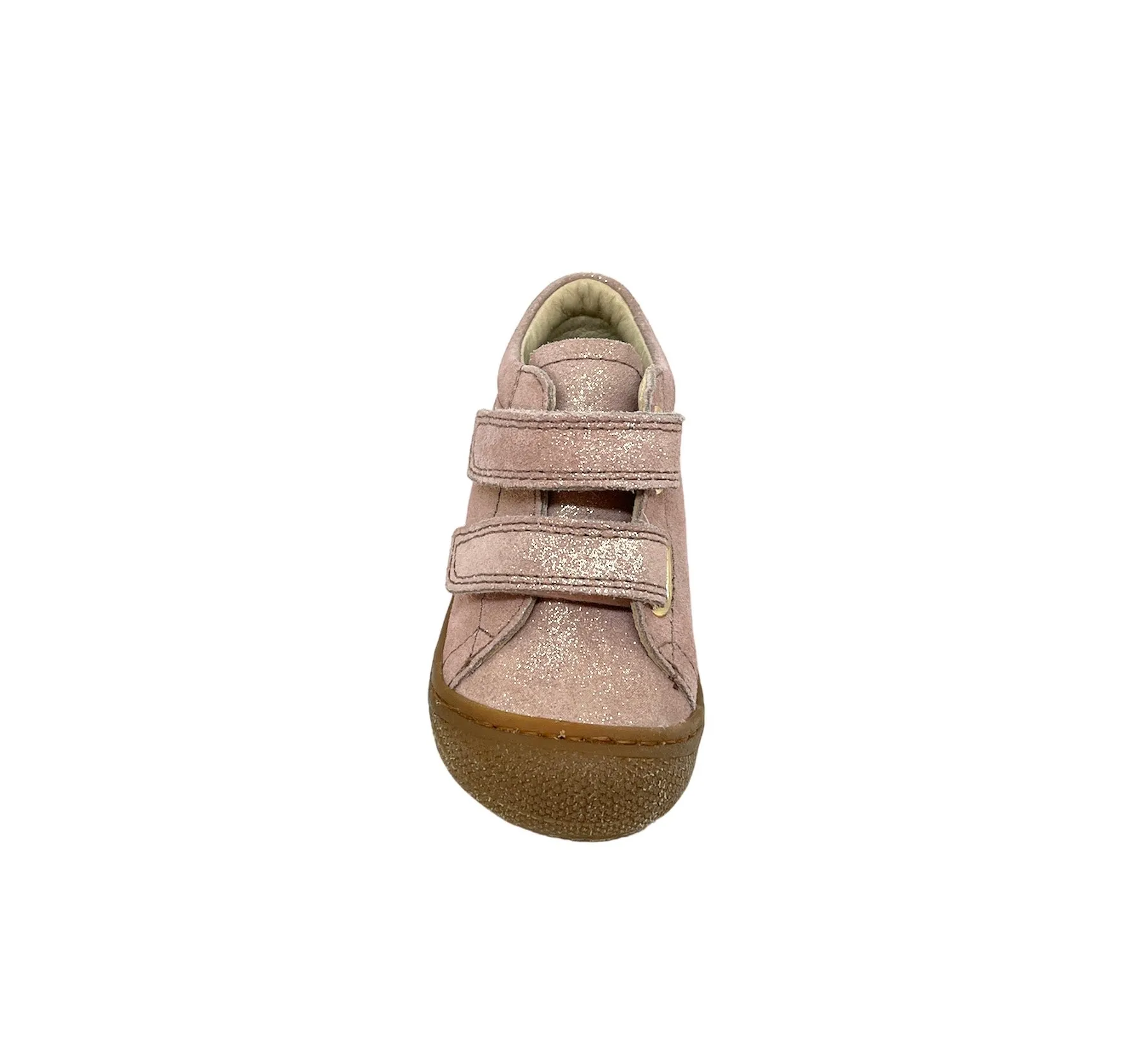 Naturino Cocoon glitter rose suede botillons with velcro