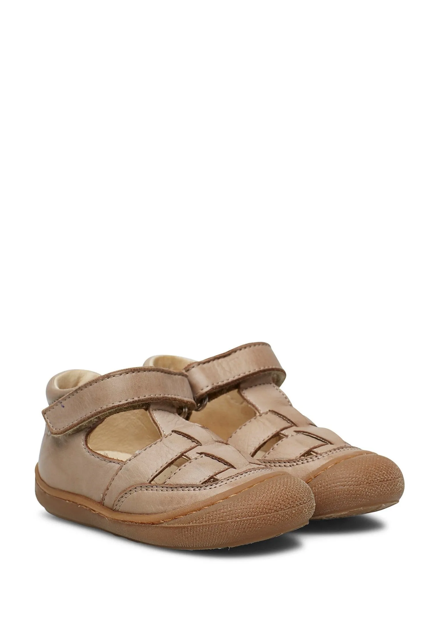 NATURINO WAD Taupe SANDALES NU PIEDS salome - Women's Taupe Sandal Flats by NATURINO WAD