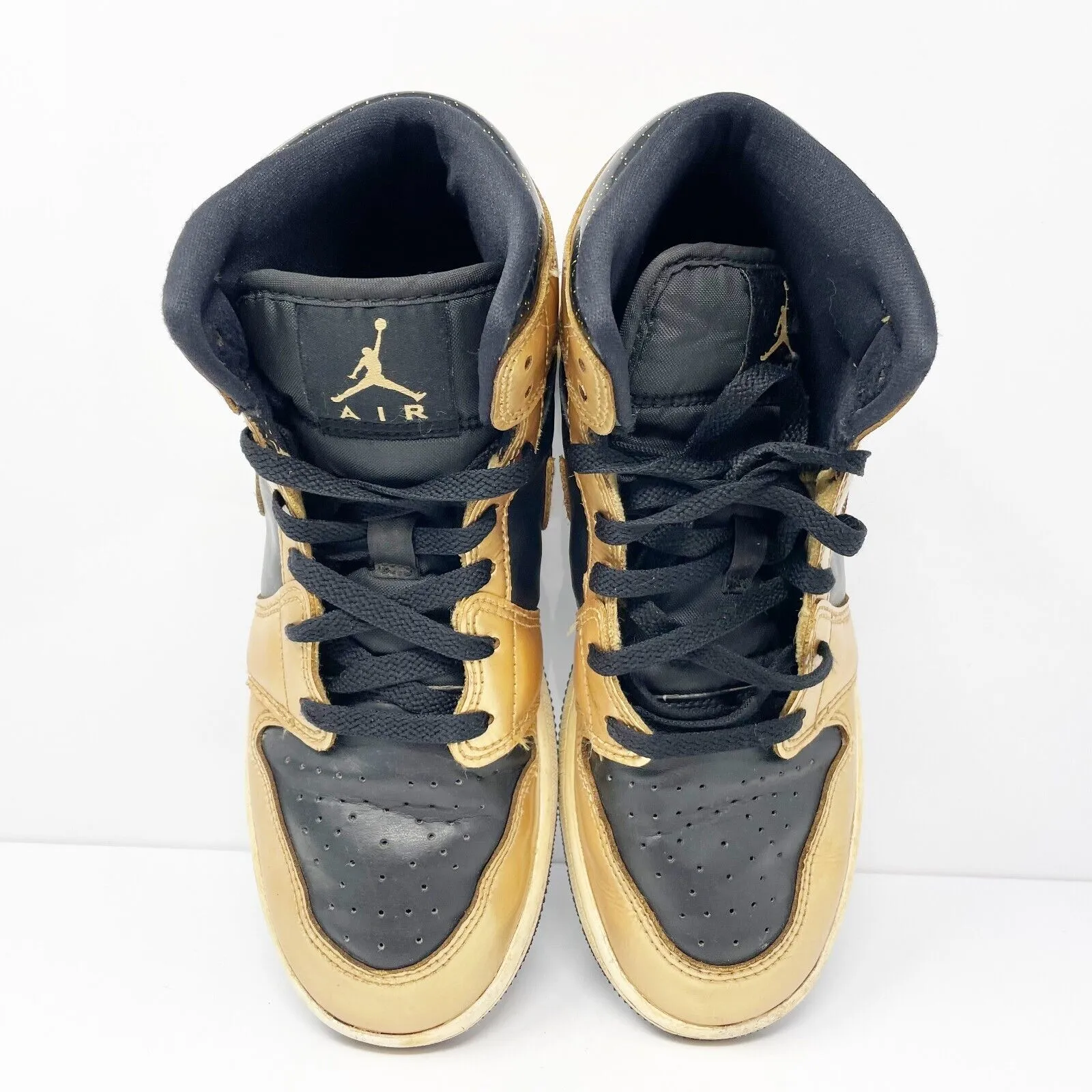 Nike Boys Air Jordan 1 DR6967-071 Gold Basketball Shoes Sneakers Size 5Y